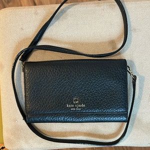 Kate Spade Small Cross Body Purse - Black Leather
